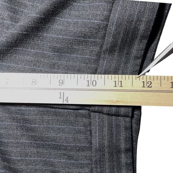 Lafayette 148 Wool High Waist Wide Straight Leg Trousers Size 16 Gray EUC - Picture 11 of 14